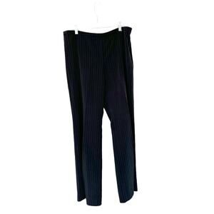 Giorgio Armani Black White Striped Work Straight Leg Trouser Dress Pants Size 10